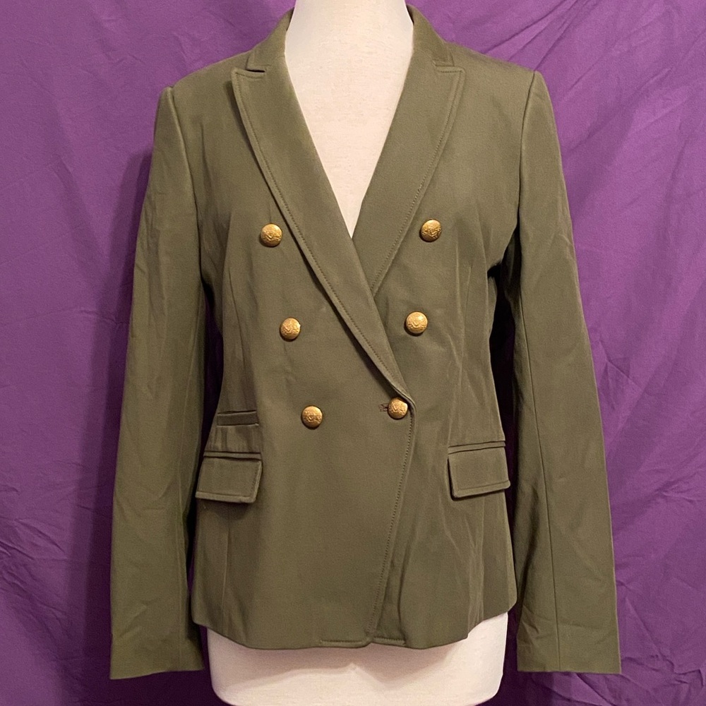 NWOT Banana Republic Khaki Double-Breasted Blazer. Size 10.